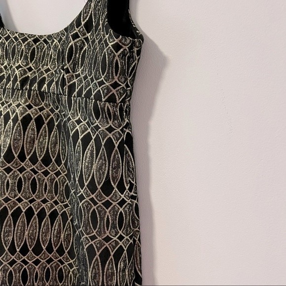 MILLY Black and Gold Babydoll Dress - Picture 3 of 9